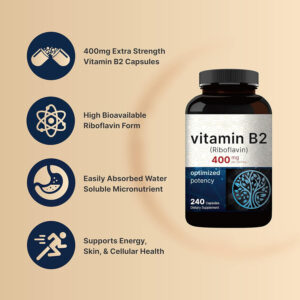 Vitamin B2 Capsules – Daily Wellness Supplement (60 Capsules)